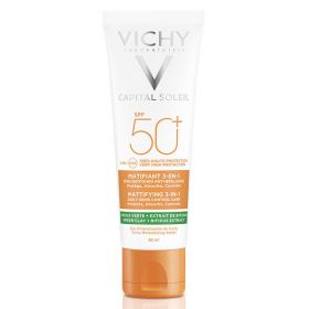 VICHY Capital Soleil Crème Solaire Visage Matifiante 3 en 1 SPF50+ 50ml