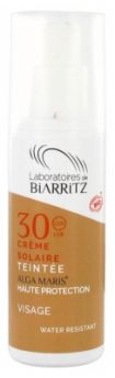 Laboratoires de Biarritz Alga Maris Crème Solaire Teintée  Ivoire Visage SPF30 Bio - Flacon pompe 50 ml